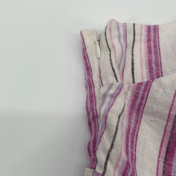 New Francesca's Slone One Shoulder Stripe Peplum Linen Blend Top Small - Picture 8 of 15